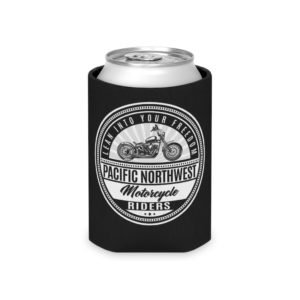 Pacific Northwest Motorcycle Riders Beverage Can Cooler Sleeve